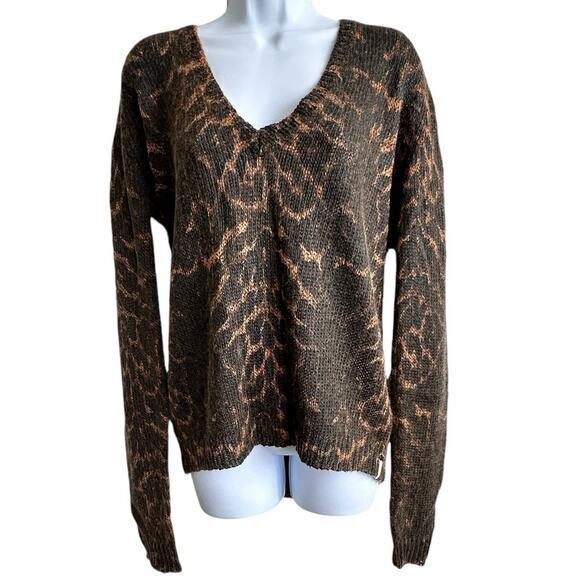 One Teaspoon M Big Cat animal print wool mohair blend Sweater - Picture 2 of 10